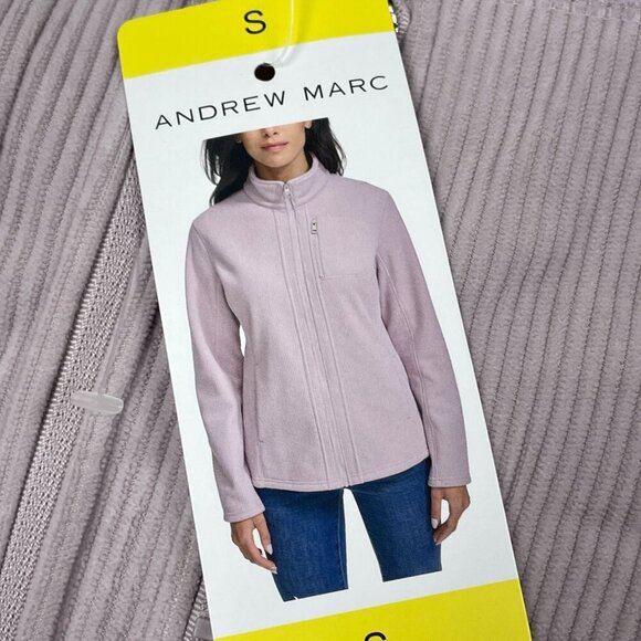 Andrew Marc Womens Ribbed Zip-Up Jacket Lavender S Polyester Blend NWT 6611 - Picture 5 of 7